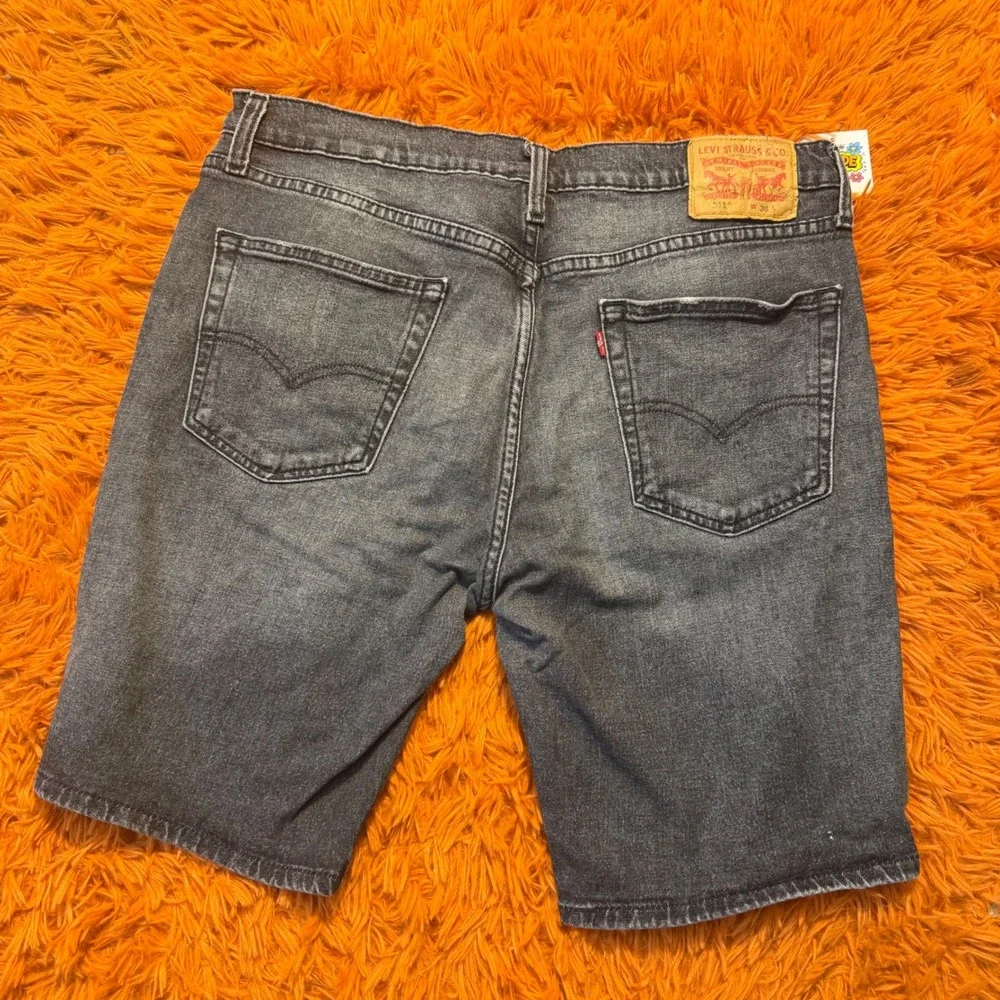 Levis 511 Slim Fit Denim Shorts Mens 36 Washed Black Gray Jean Shorts